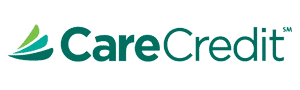 CareCredit logo with teal swoosh design and company name text